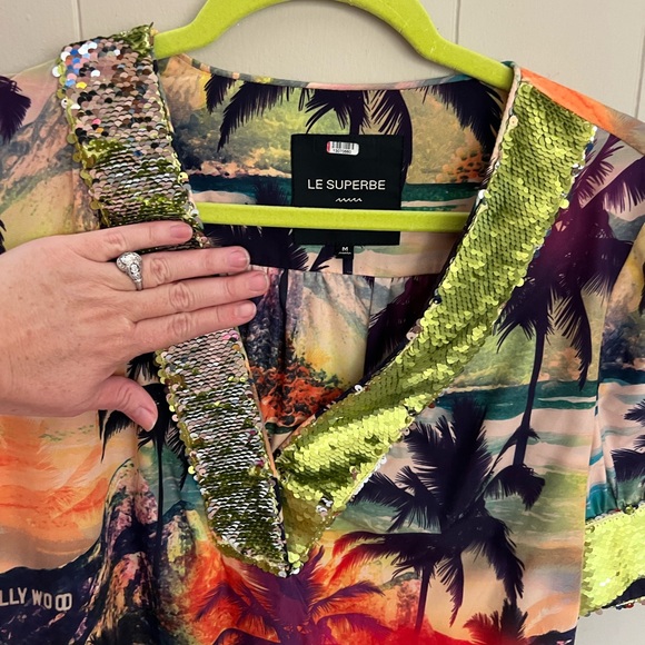 Le Superbe beachwood canyon sequin tropical print dress - Picture 4 of 8